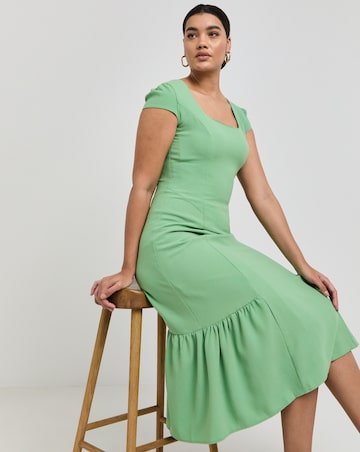 Joanna Hope Cap Sleeve Panel Column Midi Dress