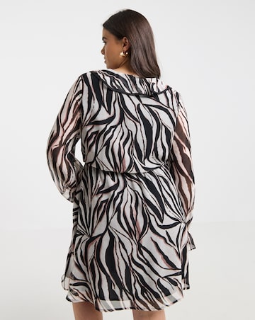 Simply Be Zebra Print Georgette Frill Skater Dress