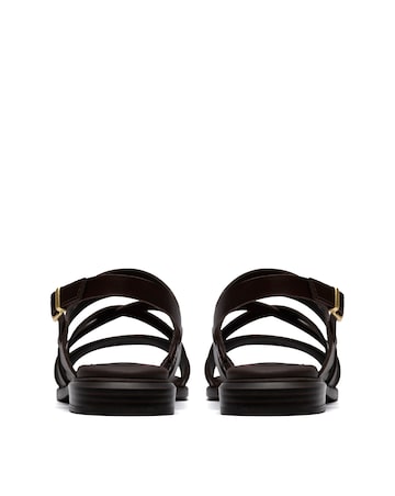 Clarks Dark Brown Ariany Strap Leather Sandals - Standard Fit (D)