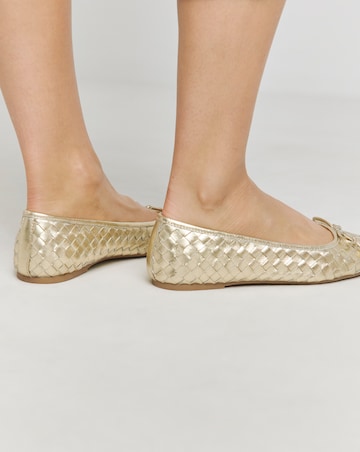 Monaco Woven Leather Ballerinas Wide E Fit