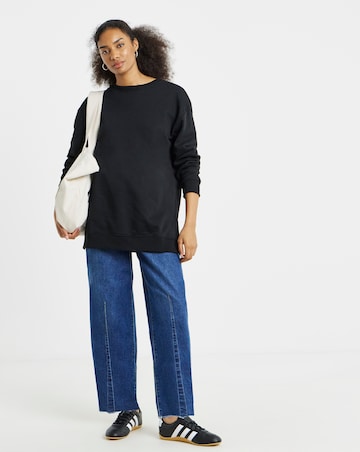 Black Side Split Sweatshirt Tunic