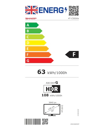 SHARP 4T-C50GK4245KB 50in 4K Ultra HD Smart TiVo LED TV with Freely