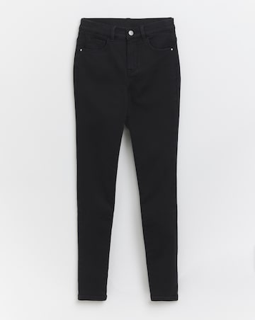 Black Fleece Lined Cosy Warm Feel Soft Stretch Skinny Jeans