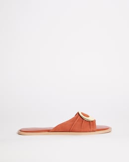 Suede Square Toe Sandal - Wide Fit (E)