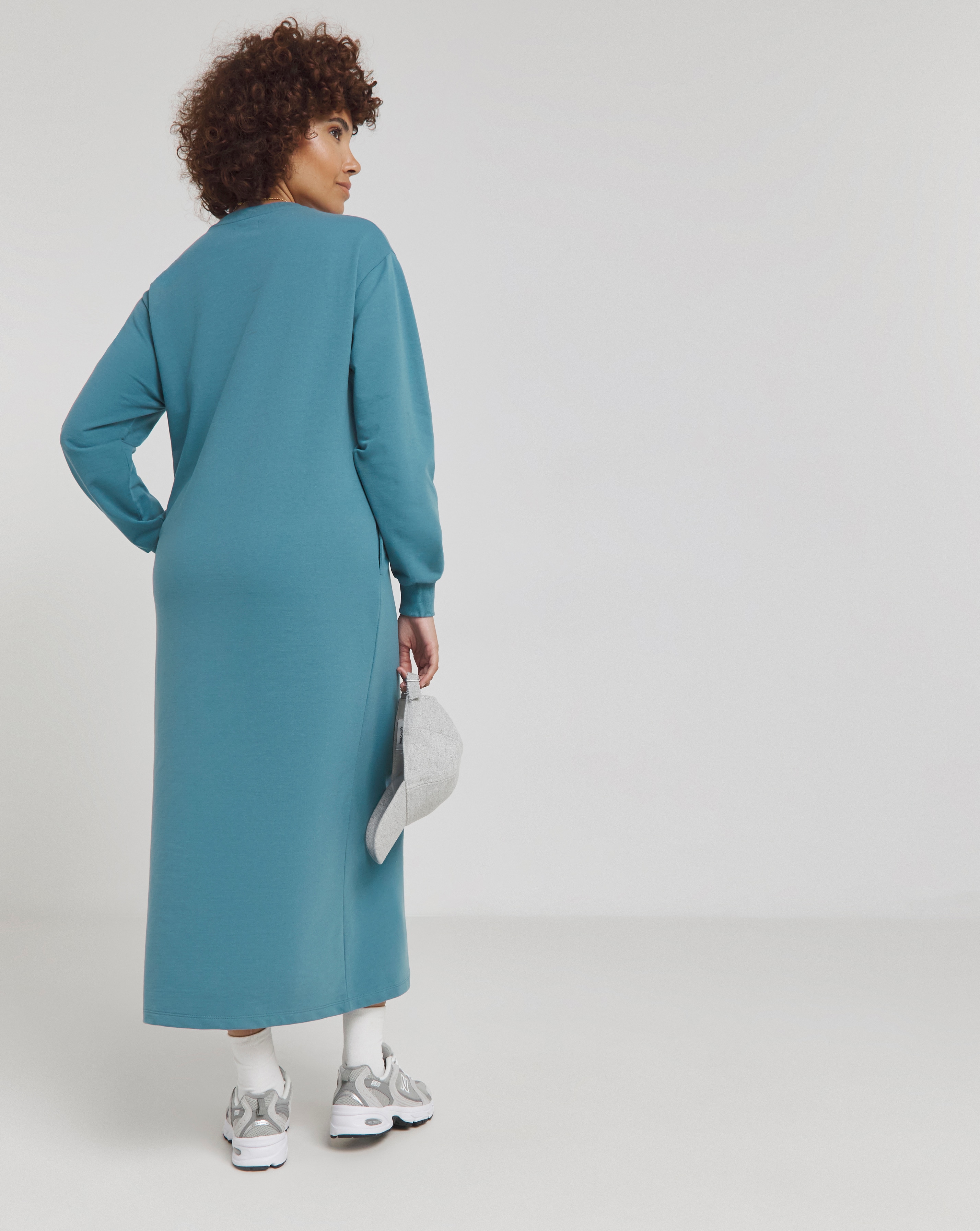 Blue sweatshirt dress deals