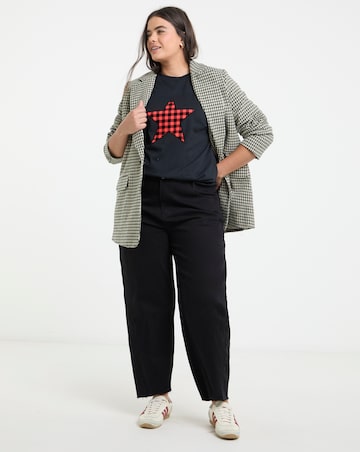 Red Leopard Star Graphic Oversized T-Shirt