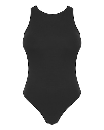 Simply Be Black Racer Neck Bodysuit