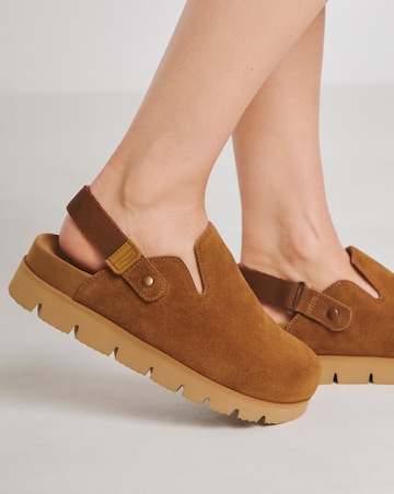 Austin Suede Chunky Closed Toe Mules - Extra Wide Fit (EEE)