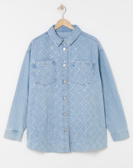 Simply Be X Twisted Wunder Diamante Shacket Co-ord