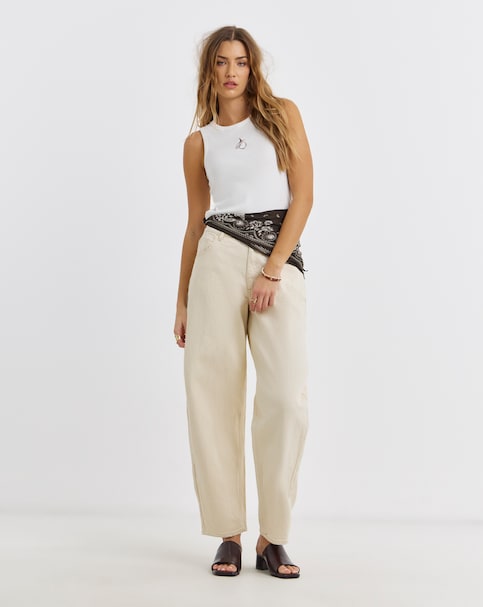 Pieces Grace High Waist Barrel Jeans