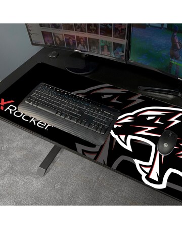 X Rocker Panther XL Reversible Corner Gaming Desk with Mousepad - Carbon Black