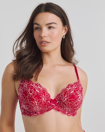 Pretty Secrets 2 Pack Ella Lace Padded Plunge Wired Bras B-F - Pink Multi