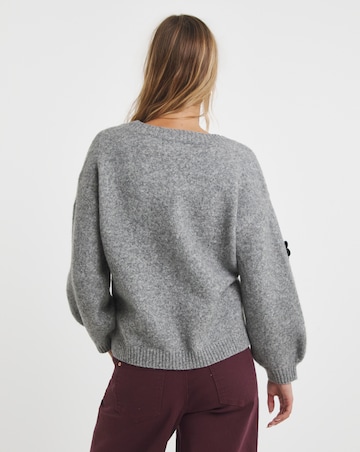 Native Youth Floral Applique Cardigan