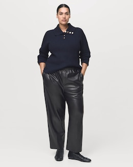 Mango Faux Leather Trousers
