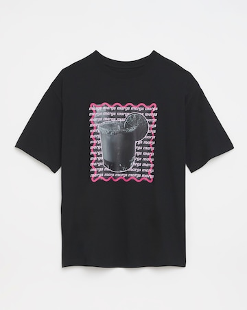 Simply Be Black Spicy Margs Graphic Oversized T-Shirt