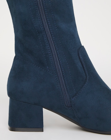 Claudia Low Block Heel Knee High Boots - Wide Fit (E) & Standard/Curvy Calf