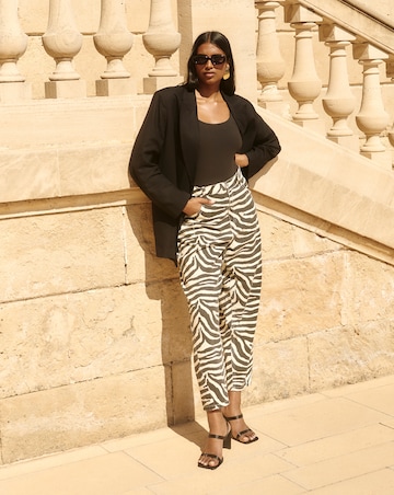 Simply Be Zebra Print Denim Barrel Jeans