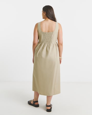 Simply Be Stone Seamed Detail Utility Midi Dress