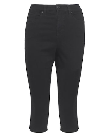 Black Stretch Denim Capri Jeans