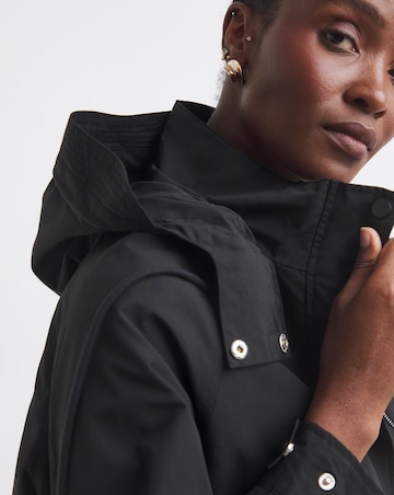 Black Short Storm Flap Parka