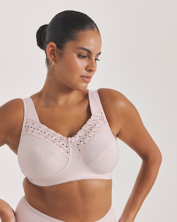 Miss Mary of Sweden Broderie Anglaise Cotton Non Wired Bra Pink