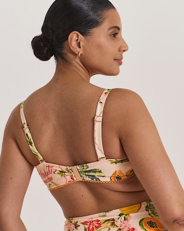 Figleaves Fruit Print Frill Underwired Bandeau Bikini Top