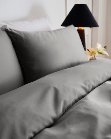 Faux Silk Matte Satin Charcoal Duvet Set