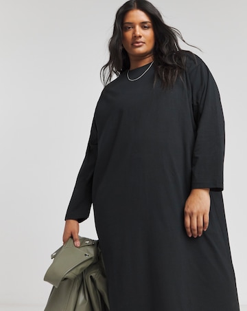 Black Midi T-Shirt Dress