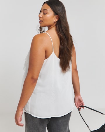 Simply Be White Ruffle Front Cami