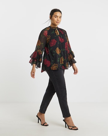 Joanna Hope Ruffle Sleeve Blouse