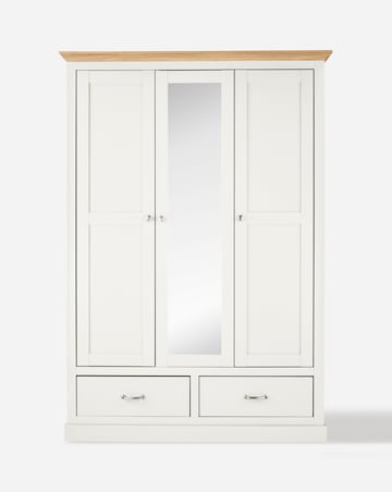 Julipa Ashford 3 Door 2 Drawer Wardrobe with Mirror