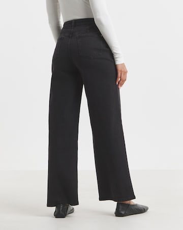 Simply Be 99 1 Black Comfort Stretch Slouchy Wide Leg Jeans