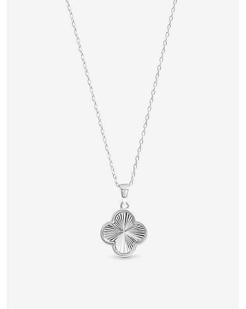 Simply Silver Sterling Silver 925 Polished Ridged Clover Pendant