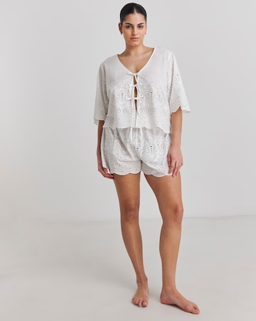 Simply Be Cotton Beach Broderie Shirt And Short Co-Ord Set