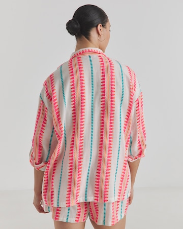 Beach to Beach Jacquard Stripe Beach Shirt and Shorts Co ord