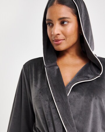Pretty Secrets Velour Ribbed Maxi Dressing Gown
