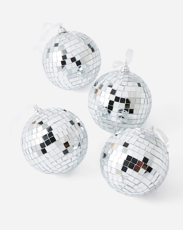 Set of 4 Disco Ball Baubles