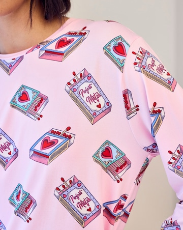 Chelsea Peers Classic Crew Neck Pyjama Set Perfect Match Print