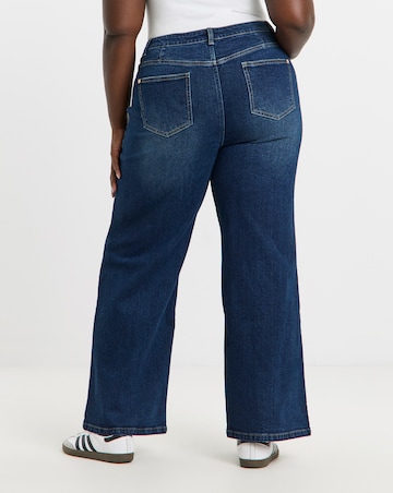 99 1 Indigo Comfort Stretch Slouchy Wide Leg Jeans