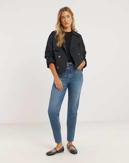Simply Be 99 1 Mid Blue Comfort Stretch Loose Mom Jeans