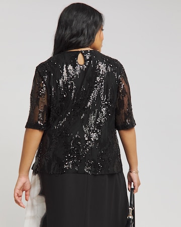 Joanna Hope Sequin Blouse