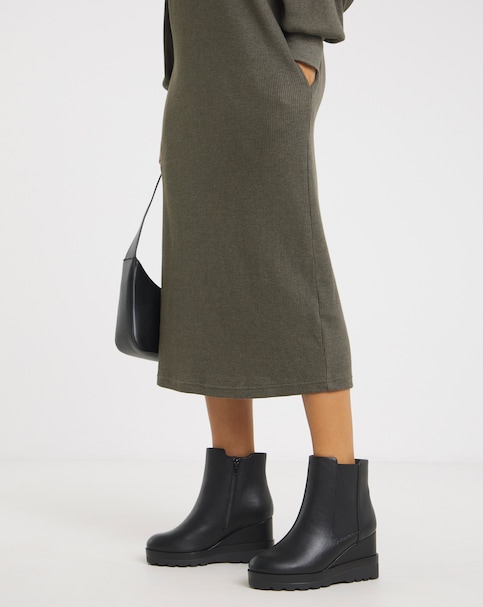 Piza Wedge Chelsea Ankle Boots - Wide Fit (E)