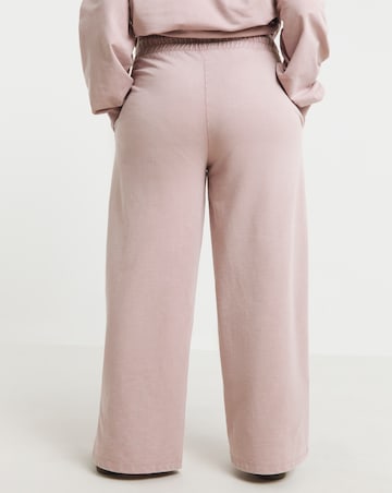 Pink Deep Waistband Wide Leg Joggers