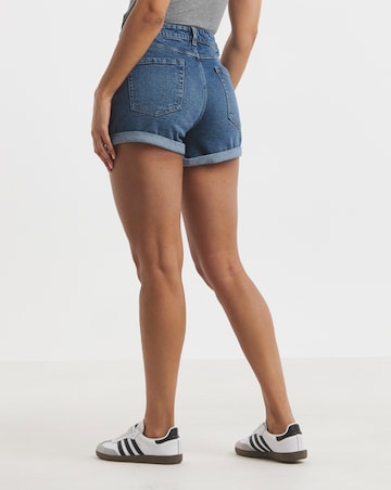 Simply Be 99 1 Mid Blue Comfort Stretch Denim Loose Mom Short