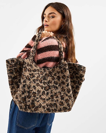 Accessorize Leopard Print Teddy Shoulder Bag