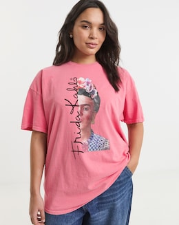 Pink Frida Kahlo License T-Shirt
