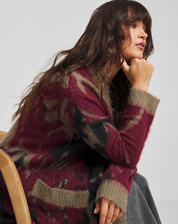 Religion Eccentric Brushed Yarn Cardigan