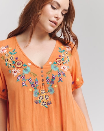 Joe Browns Exquistite Embroided Crinkle Tunic