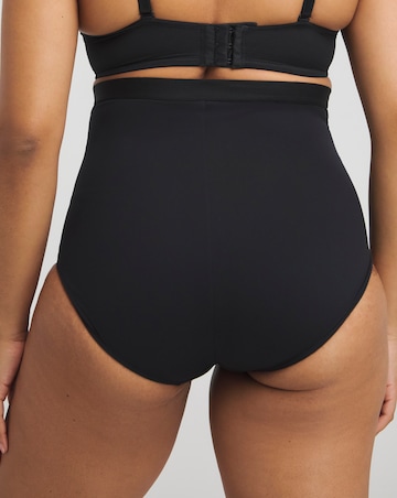 MAGISCULPT Firm Tummy Control Lace And Mesh Waist Nipper Brief - Black