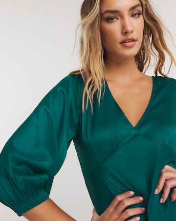 Joanna Hope Heavy Satin Midi Dress